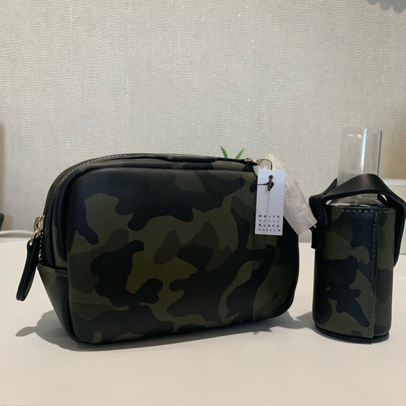 White House Black Market Handbags - Small camouflage pouch bag with spray attached